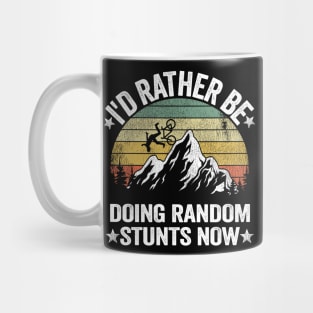 Funny Downhill Mountain Biking Gift Vintage MTB Stunts Quote Mug